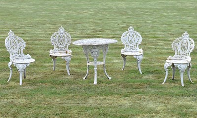 Lot 515 - Late 19th / 20th century Coalbrookdale style cast iron terrace / patio set