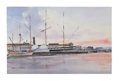 Lot 566 - Anthony J. Avery (British, 20th century) - Watercolour - 'The SS Great Britain and The Matthew‘