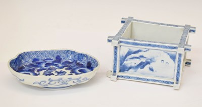 Lot 545 - Japanese blue and white porcelain bonsai tray