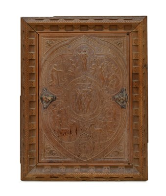 Lot 156 - Sicilian (Italian) Renaissance revival carved walnut relief panel