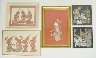 Lot 453 - Group of five East Asian pictures and prints