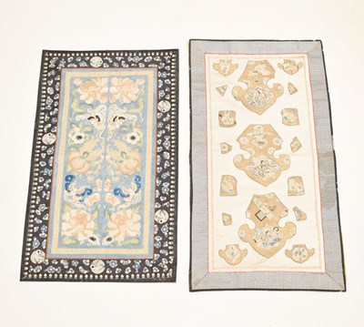 Lot 454 - Two Chinese silk panels