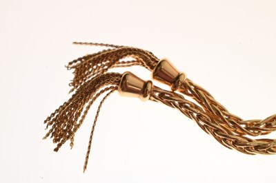 Lot 138 - Italian 9ct gold lariat-style necklace