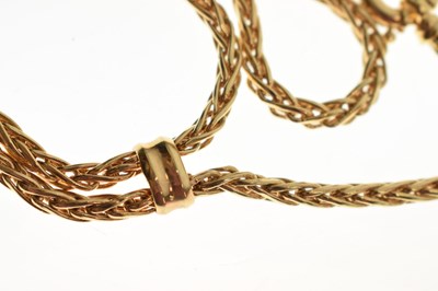Lot 138 - Italian 9ct gold lariat-style necklace
