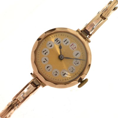 Lot 181 - Lady's mid 20th century  9ct gold wristwatch