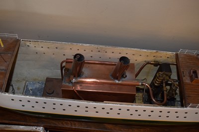Lot 228 - Early 20th century wooden scratch built live steam model, steamship Princess Pat