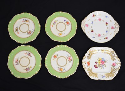 Lot 407 - Two early 19th century Stevenson & Hancock Derby plates