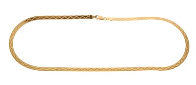 Lot 38 - 9ct gold fancy herringbone-style necklace