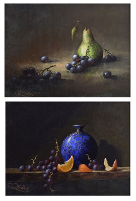 Lot 362 - Noel Ripley (British, b. 1944) - Pair of oils on board - Still life with fruit