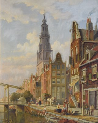 Lot 395 - William Raymond Dommerson (British, 1850-1927) - Oil on canvas - 'Amsterdam'