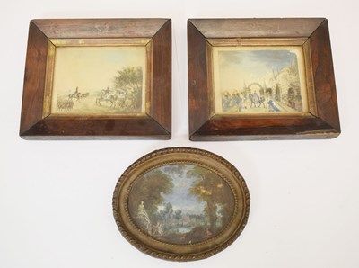 Lot 466 - Pair of 19th century Naive School watercolours