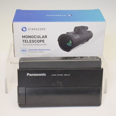 Lot 54 - Panasonic TC-L1G pocket colour TV, Starscope monocular telescope, etc