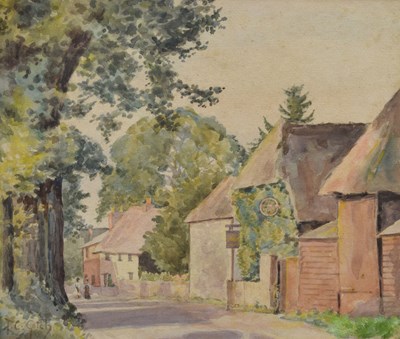 Lot 349 - Thomas Cooper Gotch (1854-1931) - Watercolour - Village street scene