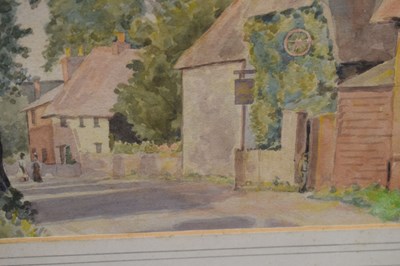 Lot 349 - Thomas Cooper Gotch (1854-1931) - Watercolour - Village street scene
