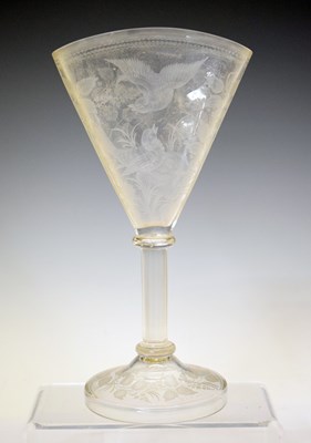 Lot 394 - Etched glass vase