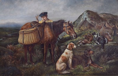 Lot 355 - Clement Hardy (English school, 19th century) - Oil on canvas - 'After a Day's Sport'