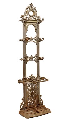 Lot 513 - Victorian pattern cast iron hall stand, of Coalbrookdale type