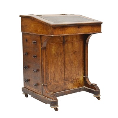 Lot 721 - Victorian inlaid walnut Davenport