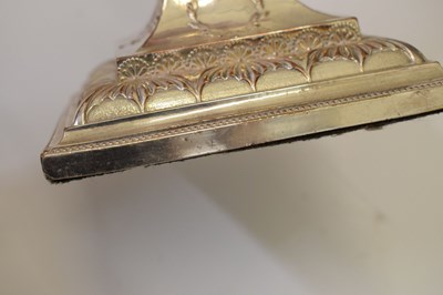Lot 229 - Pair of Irish silver plate on copper candlesticks - Marquis of Londonderry crest