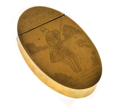 Lot 218 - Northern Ireland Interest - Brass combination tobacco and snuff box