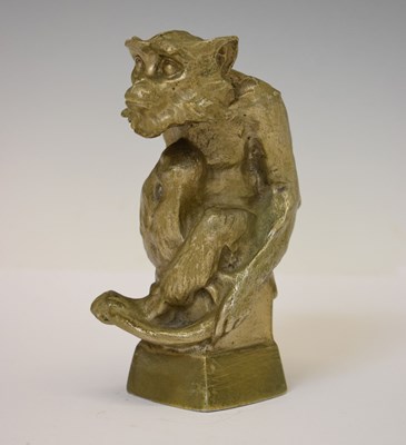 Lot 304 - Early 20th century bronze figure of a seated monkey