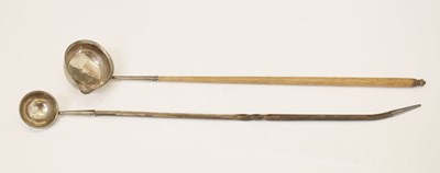 Lot 229 - Two 19th Century silver toddy ladles with twisted baleen handles