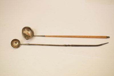 Lot 229 - Two 19th Century silver toddy ladles with twisted baleen handles