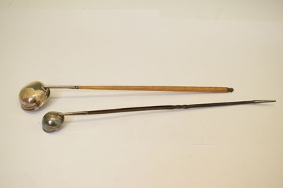 Lot 229 - Two 19th Century silver toddy ladles with twisted baleen handles