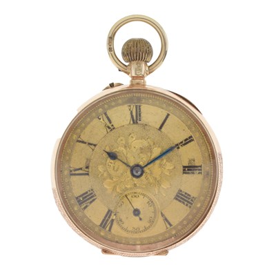 Lot 193 - 9ct gold open-face fob or pocket watch