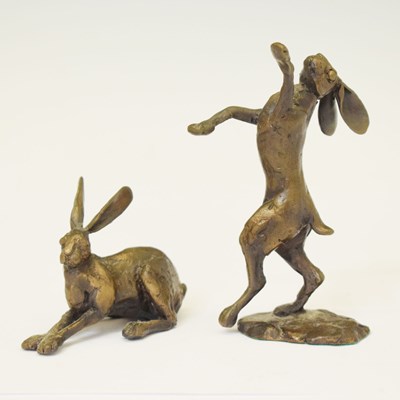 Lot 305 - Two bronze hares