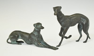 Lot 266 - Pair of bronzed hounds