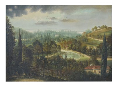 Lot 471 - Late 19th century French School - Oil on canvas - Landscape near Lyon