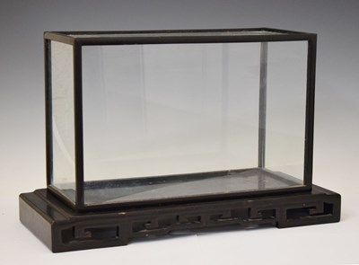 Lot 301 - Oriental ebonised five-glass display cabinet