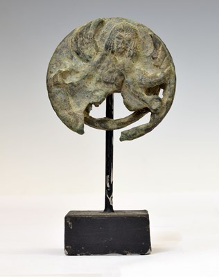 Lot 210 - Antiquities - Unusual ancient bronze relief of an angel