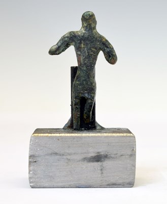 Lot 215 - Antiquities - Miniature bronze votive figure of Etruscan type