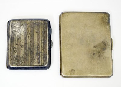 Lot 222 - Two silver cigarette cases, 250g approx