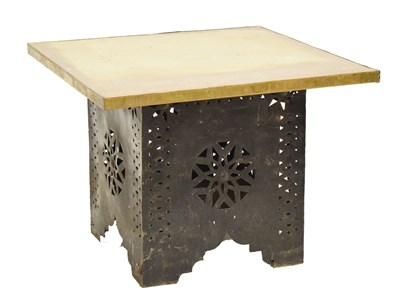 Lot 725 - Moroccan hammered copper occasional table