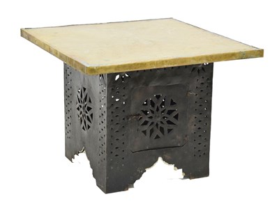 Lot 726 - Moroccan hammered copper occasional table