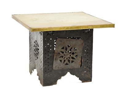 Lot 727 - Moroccan hammered copper occasional table