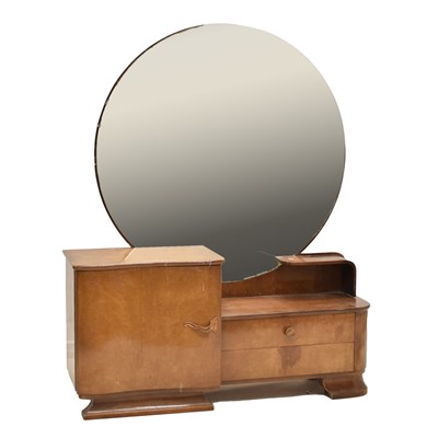 Lot 570 - Circa 1930s Art Deco style dressing table with circular mirror