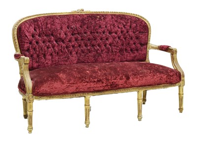 Lot 689 - Large French style giltwood settee