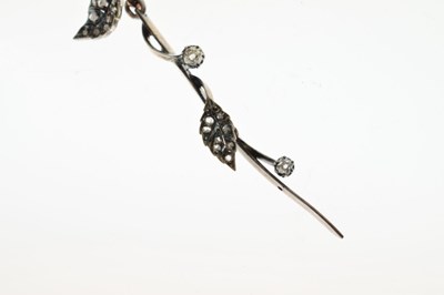 Lot 32 - Late 19th century diamond floral and foliate unmarked yellow and white metal semi parure