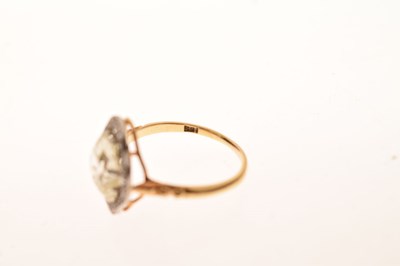 Lot 4 - Early 20th century diamond 18ct yellow gold and platinum set halo ring