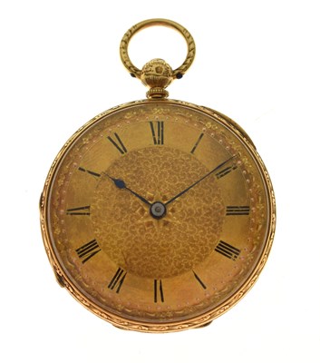 Lot 80 - Mid Victorian 18ct gold open-face pocket watch, Hugh Connell, Glasgow