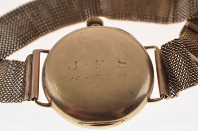 Lot 174 - Longines - Gentleman's 1930s 9ct gold wristwatch