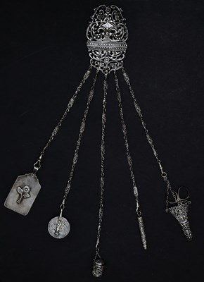 Lot 86 - Victorian silver chatelaine