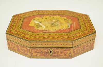 Lot 310 - 19th century penwork-decorated games box