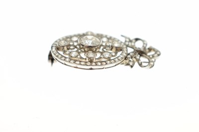 Lot 30 - Belle Epoque diamond white metal brooch