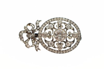 Lot 30 - Belle Epoque diamond white metal brooch