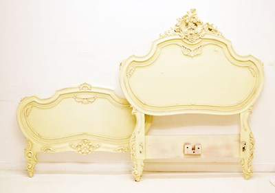 Lot 543 - Cream painted French Louis XV-style single bed